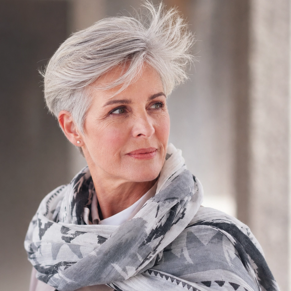 woman with grey blending